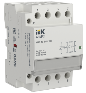 ARMAT Контактор модульный KMR 40А 230В AC 3НО 1 НЗ IEK AR-KMR10-040-31-230  фото | Capital Power - инженерные системы