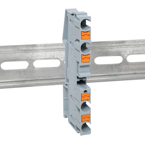 Клеммная колодка пружинная 6 Push-in 4 вывода серая PIT-6-4  фото | Capital Power - инженерные системы