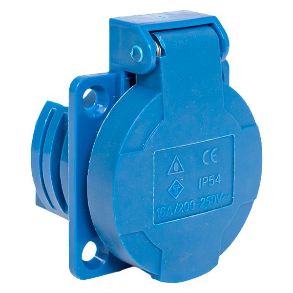 Розетка 112 панельная скрытая с крышкой 2Р+PЕ 16А 220В IP44 EKF PS-112-16-220  фото | Capital Power - инженерные системы