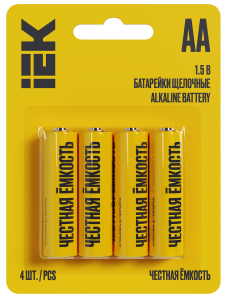 Батарейка щелочная Alkaline LR06/AA (4шт/блистер) IEK ABT-LR06-OP-L04  фото | Capital Power - инженерные системы