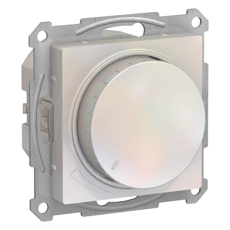 Диммер поворотный Systeme Electric серии AtlasDesign, Led, Rc, 400Вт, Мех., Жемчуг ATN000423  фото | Capital Power - инженерные системы