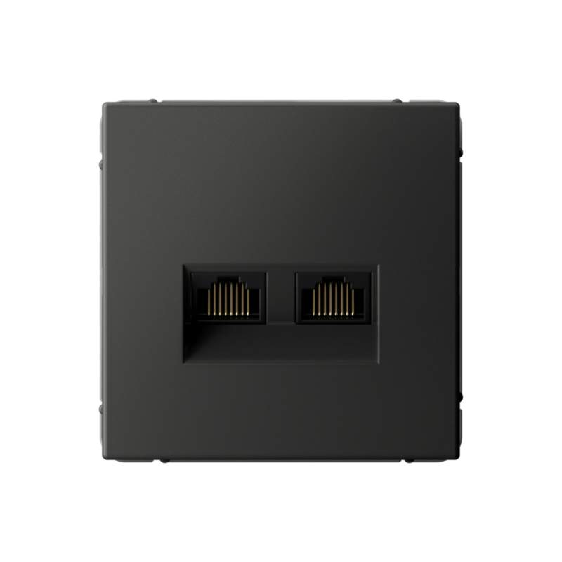 Розетка Systeme Electric серии ArtGallery двойная компьютерная RJ45+RJ45, кат.6А, механизм, БАЗАЛЬТ GAL001488  фото | Capital Power - инженерные системы
