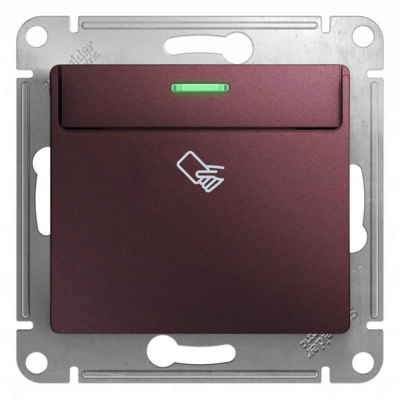 Выключатель карточный Systeme Electric серии Glossa,СХ.6,МЕХ,БАКЛАЖАН GSL001169  фото | Capital Power - инженерные системы