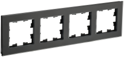 Рамка 4-местная РУ-4-2-Бр стекло черный матовый IEK серии BRITE BR-M42-G-31-K02  фото | Capital Power - инженерные системы