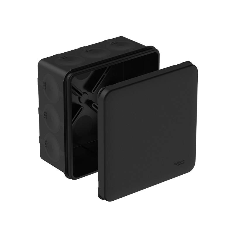 MultiBox Коробка распределительная с мембранными вводами IP66 100х100х50 Черная (со стикером)  под пистолет IMT352981  фото | Capital Power - инженерные системы