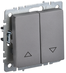 Выключатель жалюзи 10А ВС10-1-5-БрС сталь IEK серии BRITE BR-V15-0-10-K46  фото | Capital Power - инженерные системы