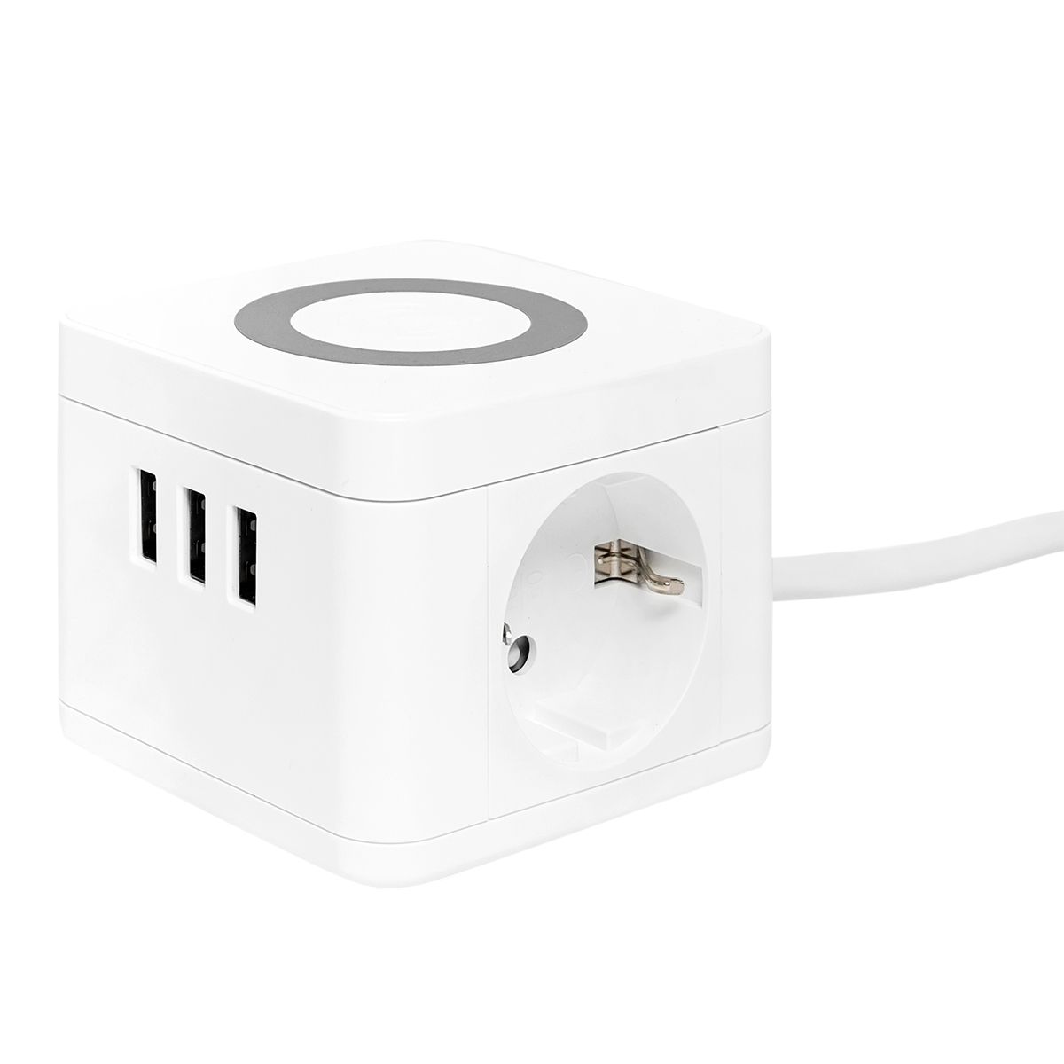 Удлинитель "Куб" 2 гнезда 3USB 2,4А+зарядное устройство 1,3 метра 1мм2 UBA-CUB-3-WC  фото | Capital Power - инженерные системы