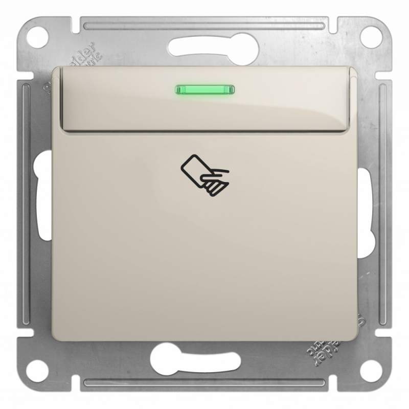 Выключатель карточный Systeme Electric серии Glossa,10AX, механизм, МОЛОЧНЫЙ GSL000969  фото | Capital Power - инженерные системы