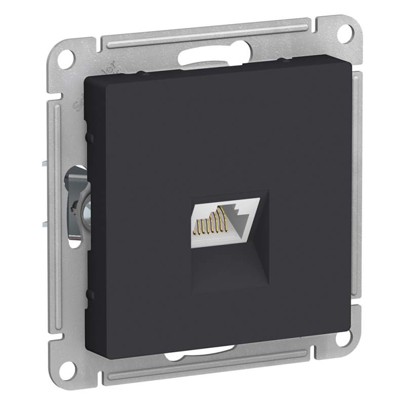Розетка Systeme Electric серии AtlasDesign Компьютерная Rj45, Кат. 5Е, Механизм, Карбон ATN001083  фото | Capital Power - инженерные системы