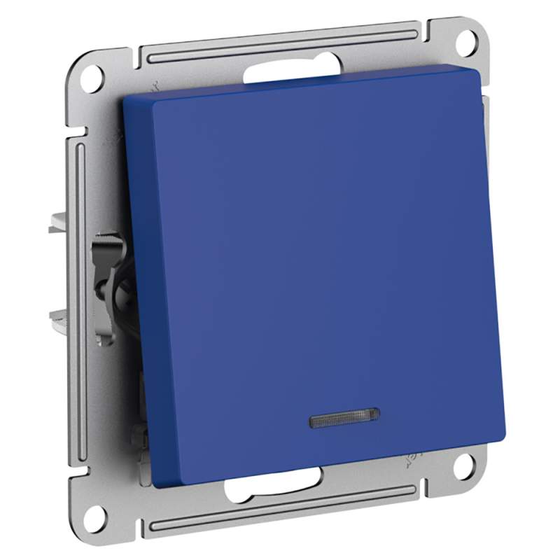 Выключатель с подсветкой Systeme Electric серии AtlasDesign, Сх.1А, 10Ах, Механизм, Аквамар ATN001113  фото | Capital Power - инженерные системы