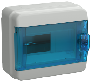 TEKFOR Корпус пластиковый КМПн-8 IP65 синяя прозрачная дверь IEK TF5-KP72-N-08-65-K03-K07  фото | Capital Power - инженерные системы