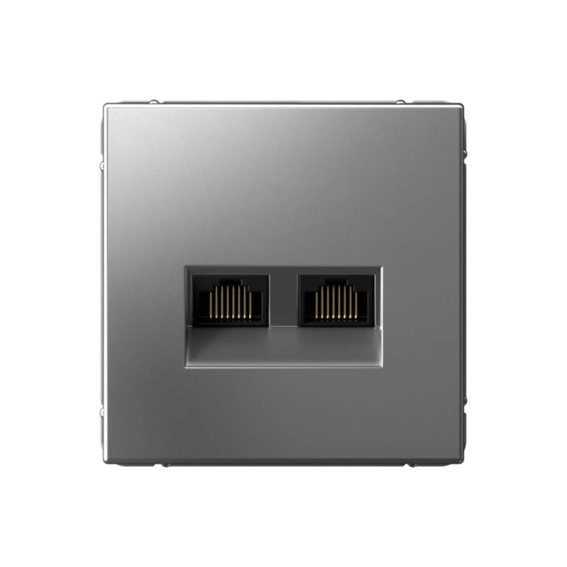 Розетка Systeme Electric серии ArtGallery двойная компьютерная RJ45+RJ45, кат.6А, механизм, СТАЛЬ GAL000988  фото | Capital Power - инженерные системы