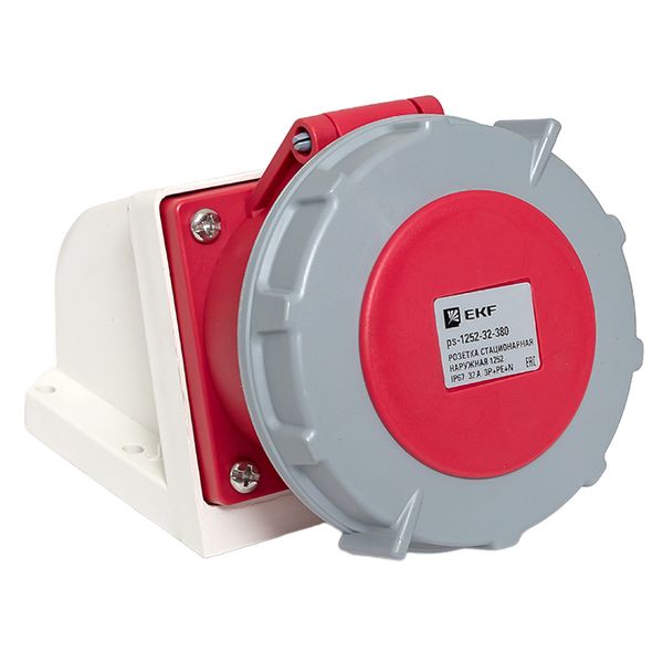 Розетка стационарная наружная 1252 3Р+РЕ+N 32А 380В IP67 EKF PROxima PS-1252-32-380  фото | Capital Power - инженерные системы