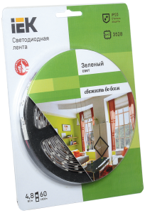 Лента LED 5м блистер LSR-3528G60-4.8-IP20-12V зеленый цвет IEK-eco LSR1-5-060-20-1-05  фото | Capital Power - инженерные системы