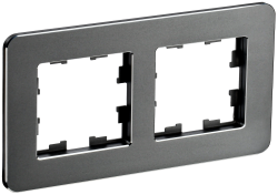 Рамка 2-местная РУ-2-1-Бр металл титан RE IEK серии BRITE BR-M22-M-01-K48  фото | Capital Power - инженерные системы
