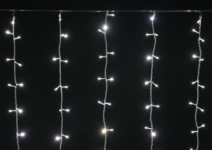 LIGHTING Гирлянда занавес 1,5х1,5м 160 светодиодов теплый белый свет IP20 прозрачный шнур 3м 230В транзит IEK LGDB201-1-160-L1-T-S-20  фото | Capital Power - инженерные системы