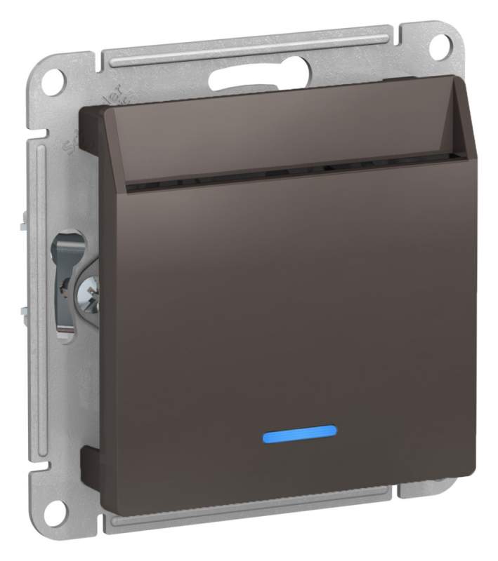 Выключатель карточный 10А Systeme Electric серии AtlasDesign, Без Задержки Времени, Механизм, Мокко ATN000667  фото | Capital Power - инженерные системы