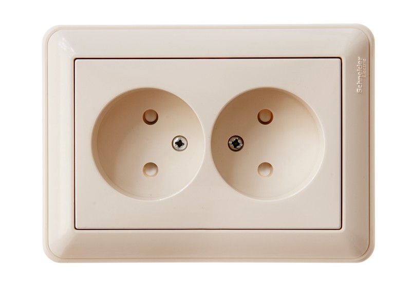 Розетка двойная Systeme Electric серии W59 без заземления со шторками, 16А, в сборе, СЛОНОВАЯ КОСТЬ RS16-254-28  фото | Capital Power - инженерные системы