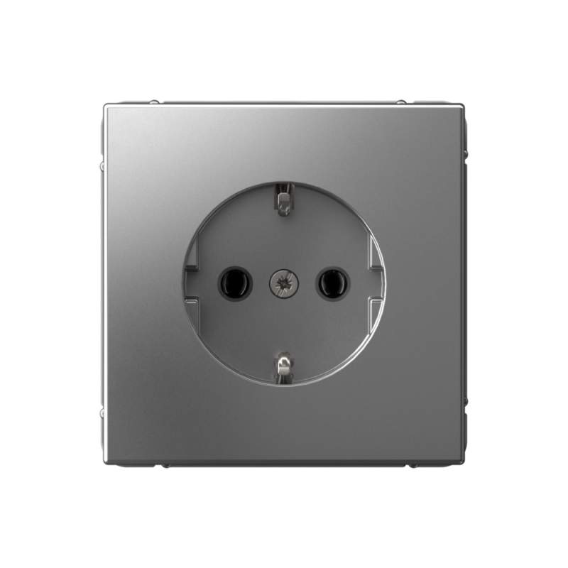 Розетка Systeme Electric серии ArtGallery с заземлением, 16А, механизм, СТАЛЬ GAL000943  фото | Capital Power - инженерные системы