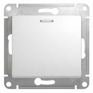 Выключатель с подсветкой Systeme Electric серии Glossa, сх.1а, 10АХ, механизм, БЕЛЫЙ GSL000113  фото | Capital Power - инженерные системы