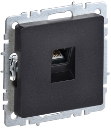 Розетка компьютерная RJ45 кат.6 РК11-БрЧ черный IEK серии BRITE BR-K10-2-K02  фото | Capital Power - инженерные системы