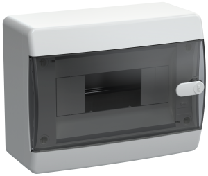 UNION Compact Корпус пластиковый ЩРН-П-8 IP41 черная прозрачная дверь IEK UIC-KP12-N-08-41-K01  фото | Capital Power - инженерные системы