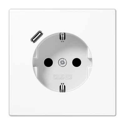 Розетка Jung LS серия белая SCHUKO® с USB-интерфейсом с 1 USB-портом типа A LS серия белая LS1520-18CWW LS1520-18CWW  фото | Capital Power - инженерные системы