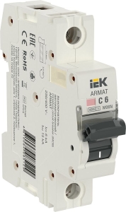 ARMAT Автоматический выключатель M06N 1P C 6А IEK AR-M06N-1-C006  фото | Capital Power - инженерные системы