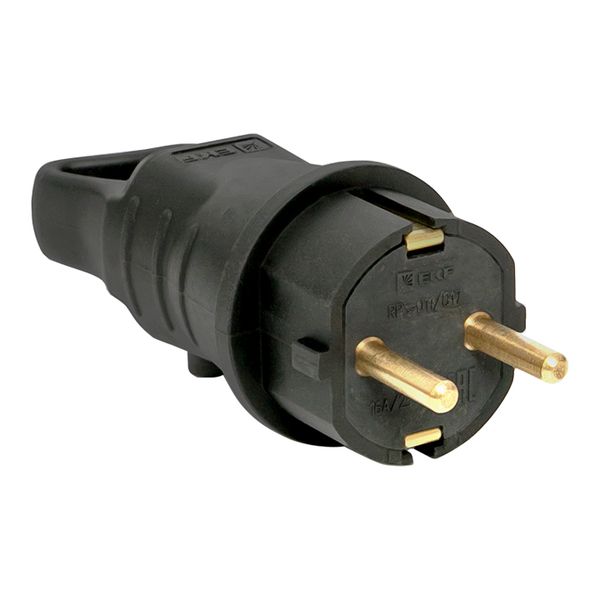 Вилка угловая каучуковая с кольцом 230В 2P+PE 16A IP44 EKF Марс RPS-017-16-230-44  фото | Capital Power - инженерные системы