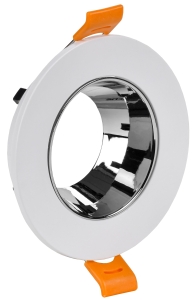 LIGHTING Светильник 4106 встраиваемый поворотный под лампу GU10 белый/хром пластик IEK LT-UVB0-4106-GU10-1-K23  фото | Capital Power - инженерные системы