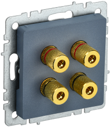 Аудиорозетка 4-местная РА10-БрМ маренго IEK серии BRITE BR-S40-K35  фото | Capital Power - инженерные системы