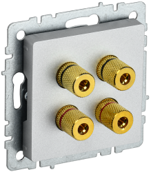 Аудиорозетка 4-местная РА10-БрА алюминий IEK серии BRITE BR-S40-K47  фото | Capital Power - инженерные системы