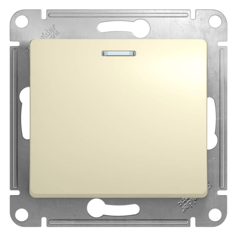 Выключатель с подсветкой Systeme Electric серии Glossa, сх.1а, 10АХ, механизм, БЕЖЕВЫЙ GSL000213  фото | Capital Power - инженерные системы