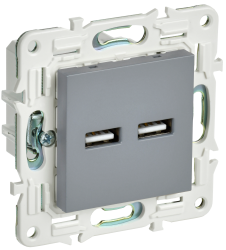 Розетка USB A+A 3,1А SK-R15Gr серый IEK серии SKANDY SK-U21-D31-K03  фото | Capital Power - инженерные системы