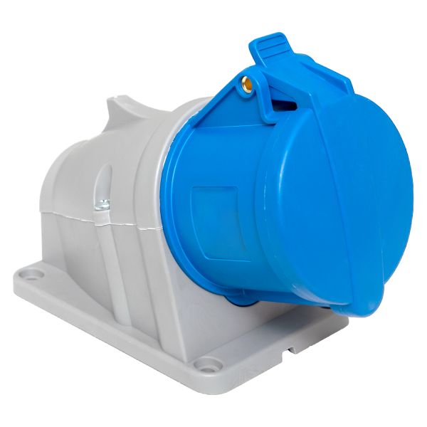 Розетка стационарная наружная 123 2Р+РЕ 32А 220В IP44 EKF PROXIMA PS-123-32-220-PRO  фото | Capital Power - инженерные системы