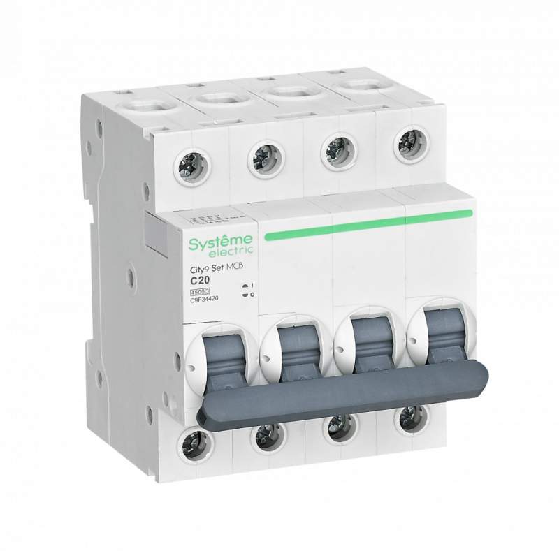 City9 Set Автоматический выключатель (АВ) С 20А 4P 4.5kA 400В C9F34420  фото | Capital Power - инженерные системы