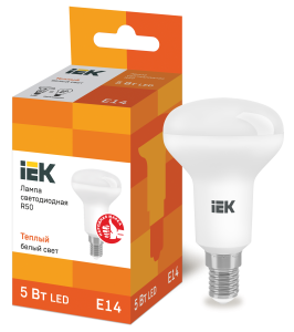 Лампа светодиодная R50 рефлектор 5Вт 230В 3000К E14 IEK LLE-R50-5-230-30-E14  фото | Capital Power - инженерные системы