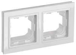 Рамка 2-местная IP44 РУ-2-БрБ-44 белый IEK серии BRITE BR-M22-44-K01  фото | Capital Power - инженерные системы